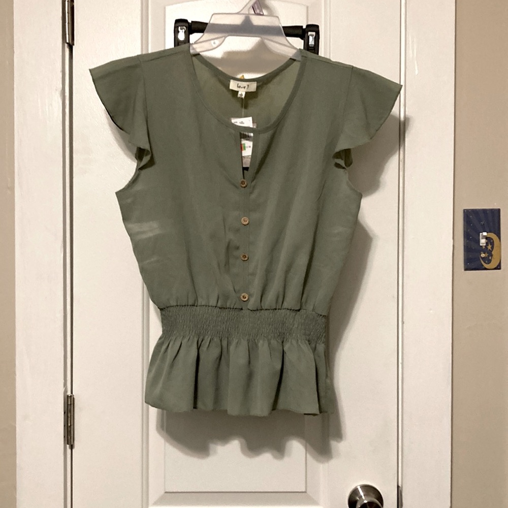 Green peplum top